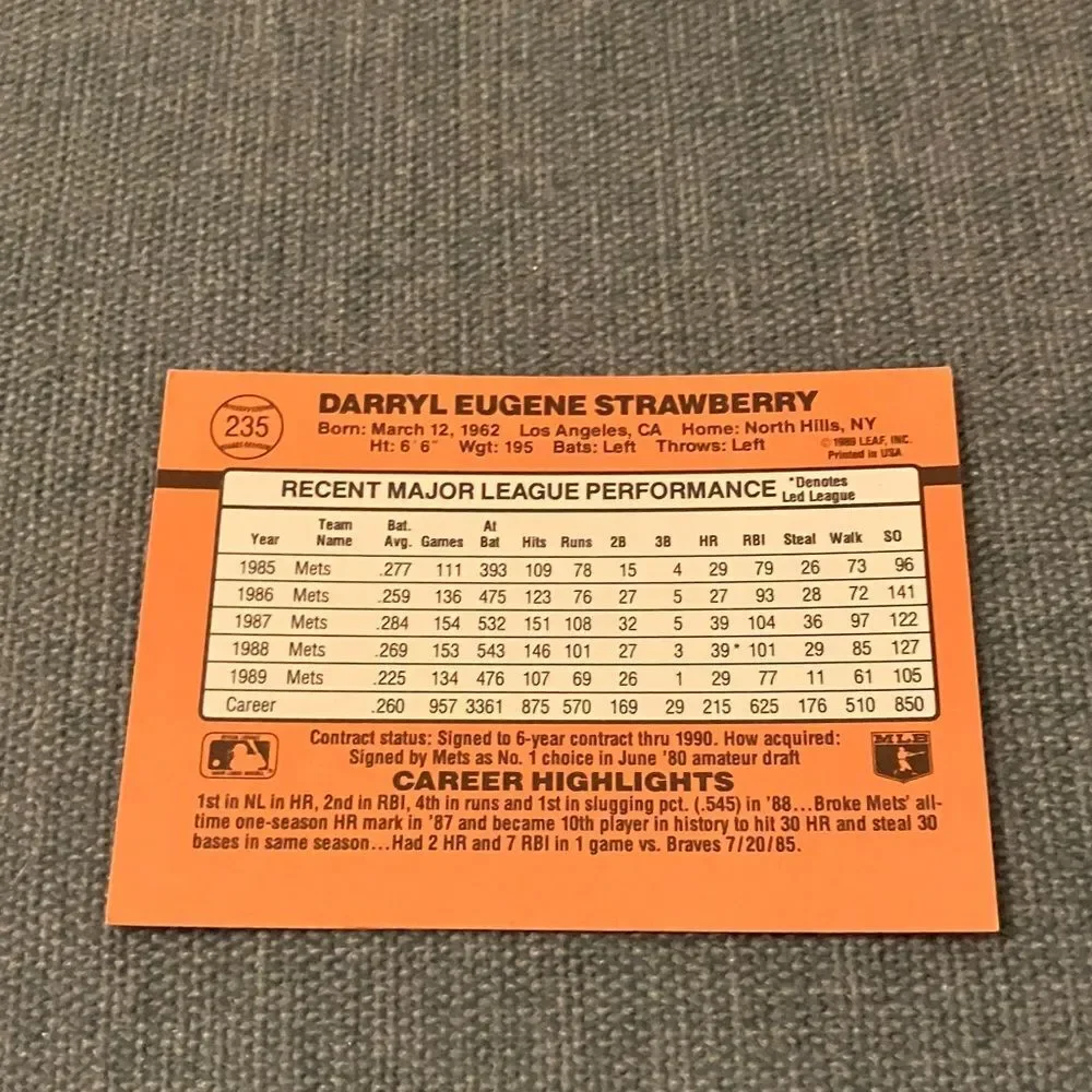 1990 Donruss New York Mets Baseball Card Trading Card